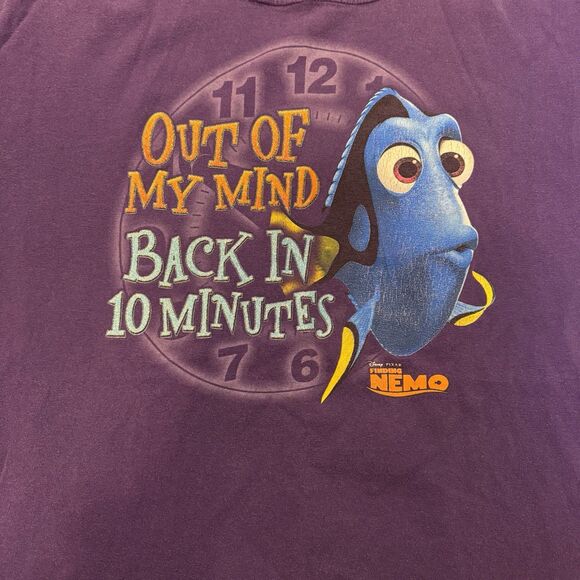 Vintage Disney Pixar Finding Nemo Dory Shirt T-Shirt Purple Graphic Tee Y2K L/XL - Picture 4 of 7